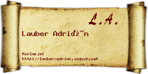 Lauber Adrián névjegykártya